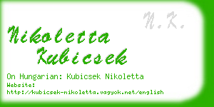 nikoletta kubicsek business card